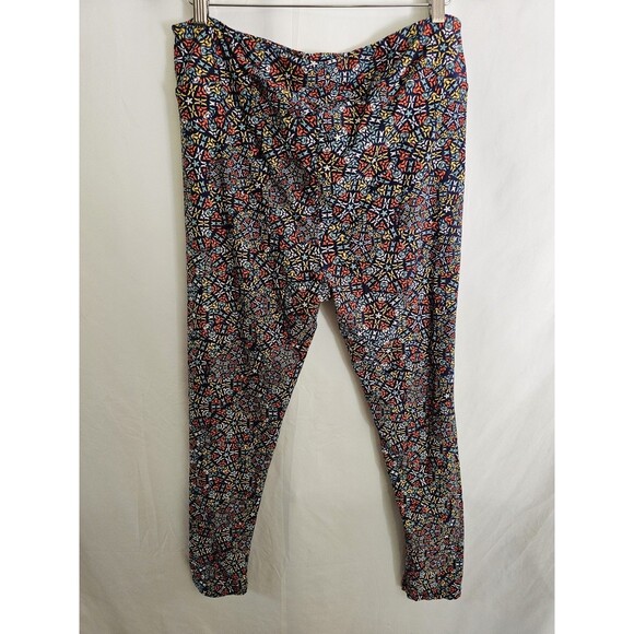 LuLaRoe Leggings TC2 Tall & Curvy 2 Mandala Kaleidoscope Print Multicolor Soft - Picture 2 of 7